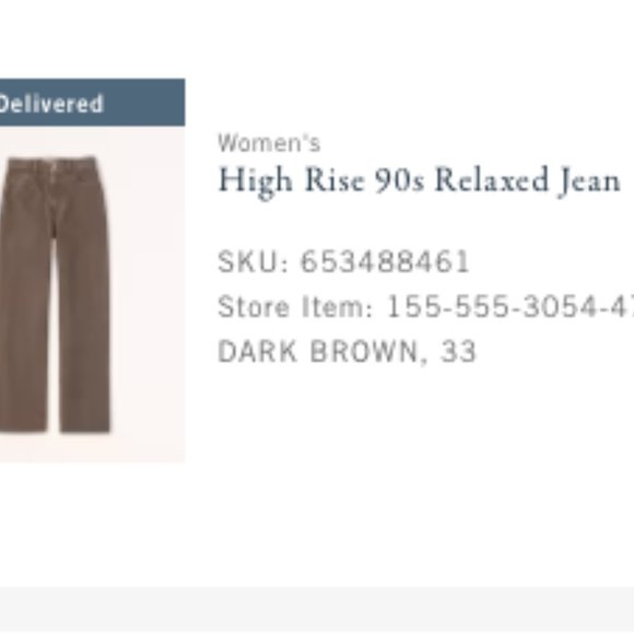 Abercrombie Women's Dark Brown High Rise 90s Relaxed Jean 33 - Picture 3 of 10